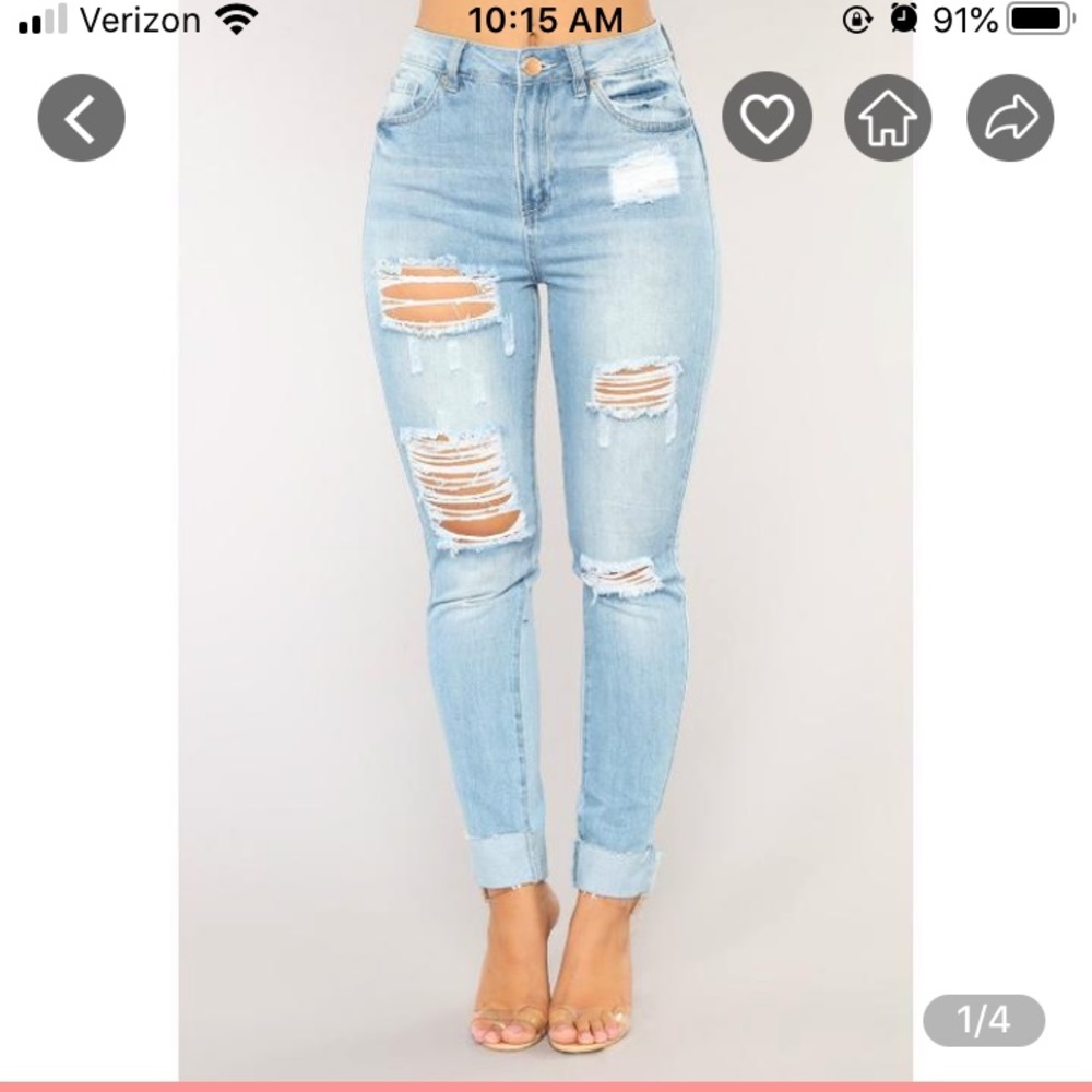 Boyfriend Distressed High Rise Skinny Jeans
